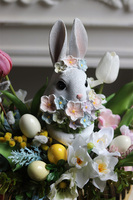 Sielanka Sweetie Bunny, stroik wielkanocny w złotym naczyniu