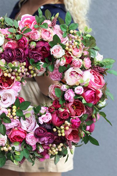 Very Berry, kwiatowy wianek na drzwi