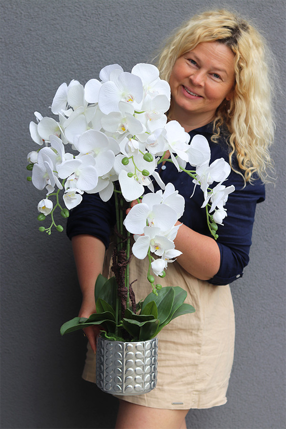 Silver Godania, elegancki sztuczny storczyk