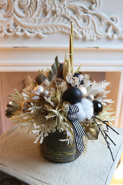 New York Christmas 2, stroik świąteczny boho ze świecami, wys.38cm  