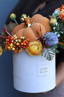 Dynia Land, box jesienny z ceramiczną dynią, wys.40cm