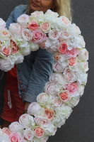 Pink Heart, duże serce z róż