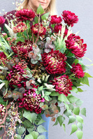 Burgunde, kompozycja nagrobna w naczyniu, wym.60x80x68cm