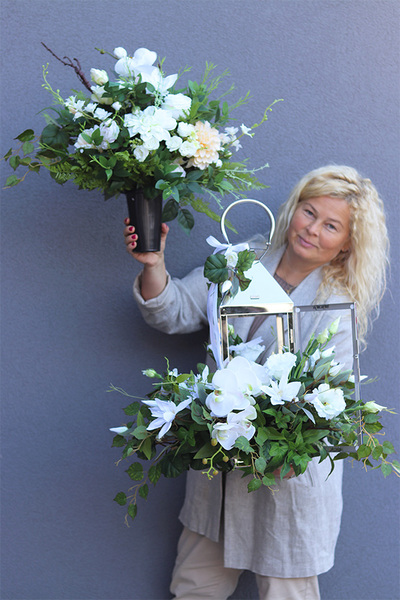 Angelo Garden White Lux, komplet dekoracji nagrobnych