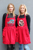 Christmas Kitchen, świąteczny fartuch kuchenny, czerwony A, dł.72cm