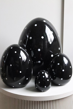 OD RĘKI Black Easter, jajko wielkanocne figurka, czarne, wys.14cm