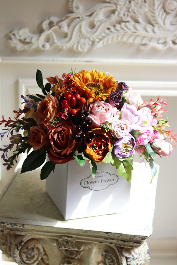 Enigma Felice, jesienny flowerbox ze słonecznikiem