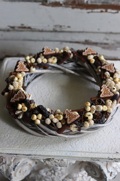 bożonarodzeniowy wianek, Piernikowe Królestwo, śr.30cm 