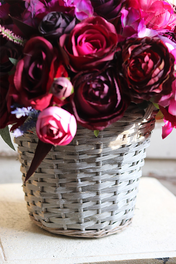 kosz fioletowych kwiatów, Prisa, wym.47x46cm