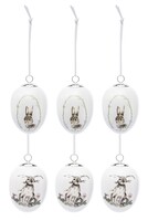 OD RĘKI atrakcyjny zestaw zawieszek z królikami na Wielkanoc, kpl.6szt