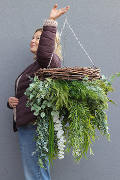 OD RĘKI Greenland, piękny sufitowy wianek, śr.53cm