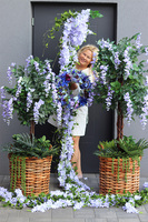 Wisteria Usagi Basket sztuczna roślina w koszu	