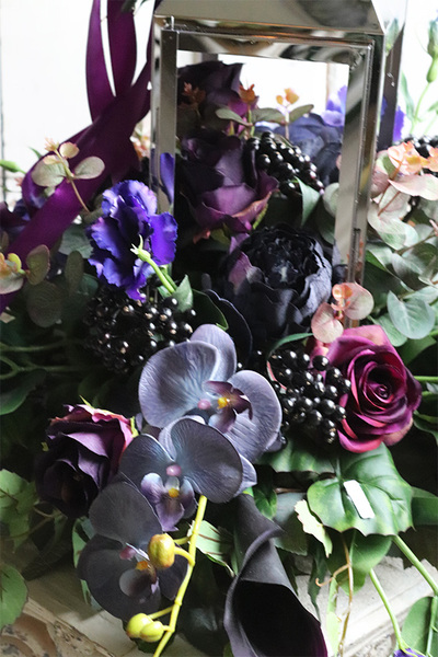 Angelo Garden Violet 2, komplet dekoracji nagrobnych, lampion + bukiet