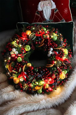 Świąteczny Kolor 2, bożonarodzeniowy wianek LED, śr.50cm 