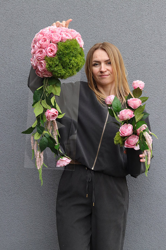 Clear Design Roses Pink, komplet dekoracji nagrobnych