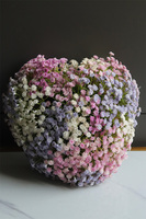 Serce Pastelove, dekoracja nagrobna kaszka na plastrze drewna