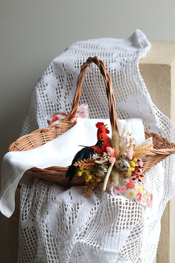 OD RĘKI Koralowa Wielkanoc, koszyczek wielkanocny, wys.26cm