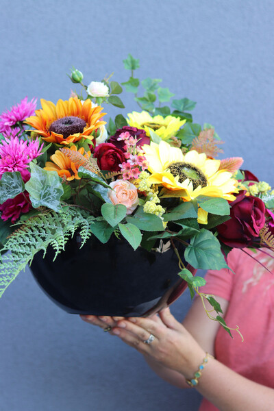 Koloria, kompozycja nagrobna w naczyniu