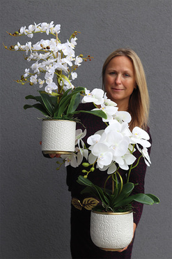 White Pearl, sztuczny storczyk, kpl.2szt