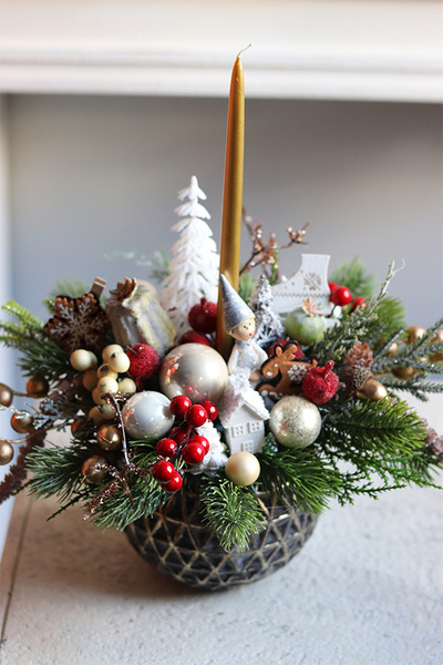 Nasza Zima, świąteczny stroik ze świecą