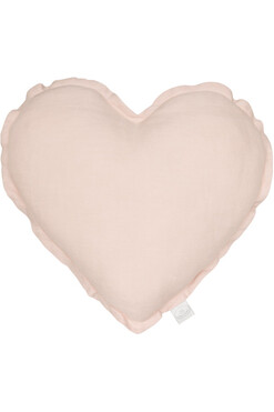 Heart Pillow, lniana poduszka w kształcie serca, pudrowy róż, wym.43x43cm