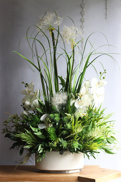 Grenoa Glamour 2, kompozycja z trawą i storczykiem, wys.74cm