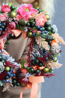 Winter Bird, barwny zimowy wianek