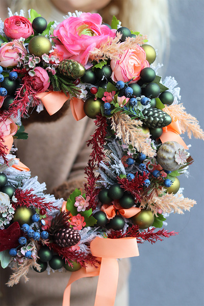 Winter Bird, barwny zimowy wianek