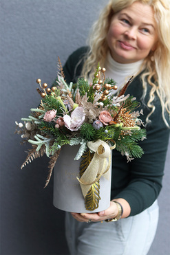 Glamour Luxano, zimowy flowerbox, wys.40cm 