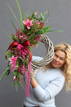 Asmetrio Deluna, kolorowy wianek na drzwi, rozp.74cm