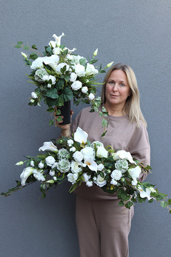 Światłość, komplet dekoracji nagrobnych, kompozycja + bukiet 