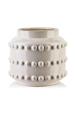 Migiliore A, ceramiczny wazon, beżowy, wys.21.5cm 