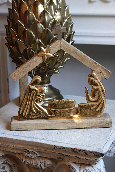 Xmas Gold, figurka świąteczna szopka