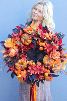 Hallo Autumn, gęsty jesienny wianek na drzwi, śr.52cm