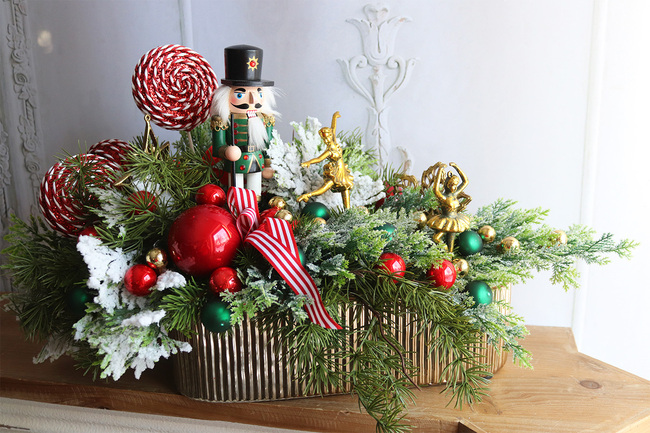 Lollypop Drosel Nutcracker, świąteczny stroik LED z dziadkiem