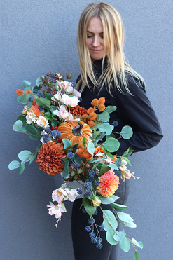 Brineta, kompozycja / stroik jesienny, wym.35x40x95cm