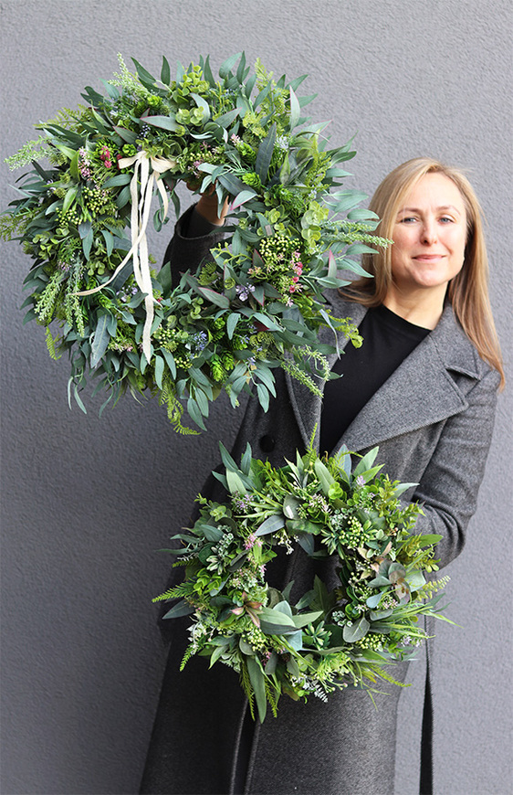 Boho Gretra, zielony wianek z eukaliptusem