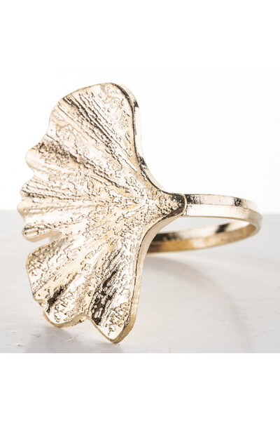 Ginko, obrączki na serwetki, miłorząb, złote