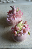 Zajączki Pink, stroik wielkanocny