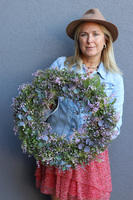 Zielone Liście A, wysokiej jakości sztuczny wianek na drzwi, śr.52cm