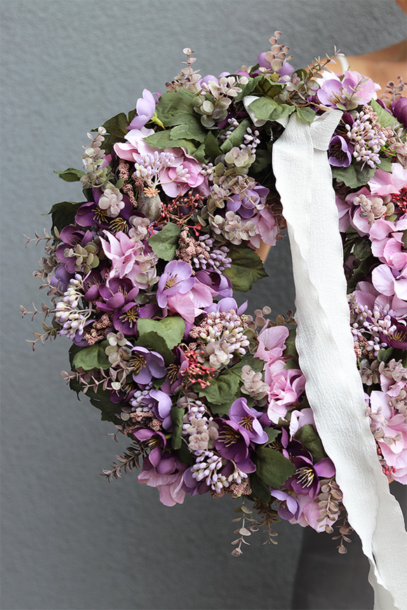 Fioletowa Kraina, fioletowy wianek na drzwi