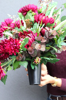 Burgunde, komplet dekoracji nagrobnych, kompozycja & bukiet 