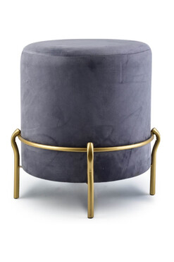 Celebration Dark Gray New, aksamitna pufa / siedzisko, wym.46x42cm 