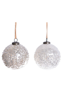 XMAS Pearl, szklane bombki w pudełku, 2 sztuk
