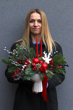 Denerra, świąteczny stroik w pucharze, wys.50cm 