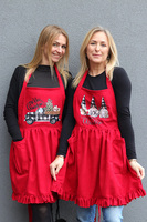 Christmas Kitchen, świąteczny fartuch kuchenny, czerwony