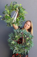 Boho Gretra Big, zielony wianek z eukaliptusem, śr.55cm