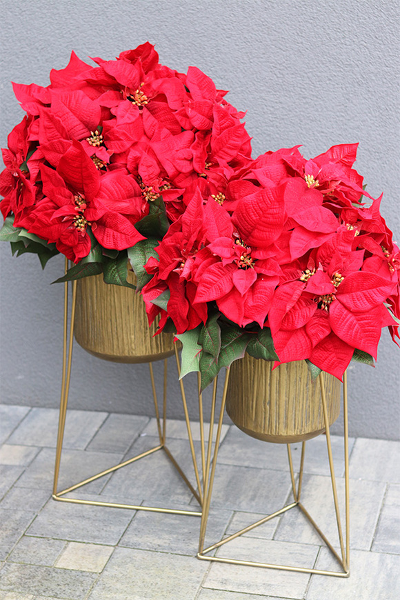 Gwiazda Betlejemska Goldena Mniejsza, wysokiej jakości sztuczna roślina, wym.82x47cm