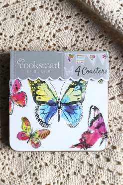 OD RĘKI Motyle, podkładki pod kubek korkowe, 4szt outlet