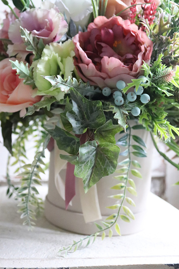 Felinea, welurowy flowerbox z życzeniami, wys.49cm 